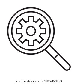 digital marketing analysis network and social media vector illustration line icon