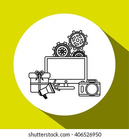 Digital marketing  ando computer design, vector illustration