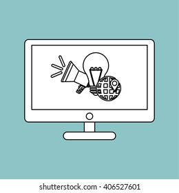 Digital marketing  ando computer design, vector illustration