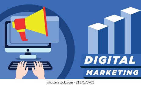 Digital Marketing Announcement Banner Design Template Stock Vector