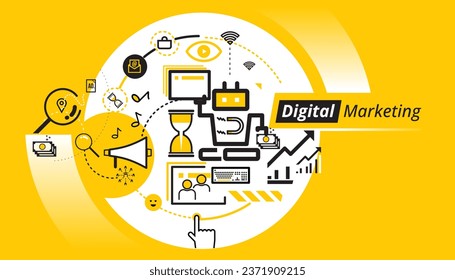 Digital marketing background. Business technology concept.