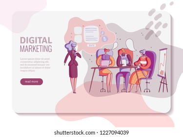 digital marketing banner layout. Vector illustration