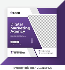 Digital marketing banner for social media post template, Social media post