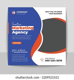 Digital marketing banner for social media post template design