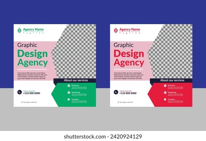 Digital marketing banner for social media post template