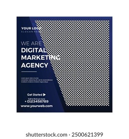 Digital  marketing banner for social media post design template
