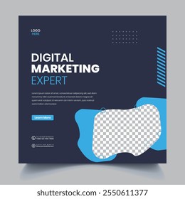 Banner de marketing digital para modelo de postagem de mídia social