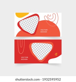 Digital marketing banner template. Horizontal banner template with organic Shapes 