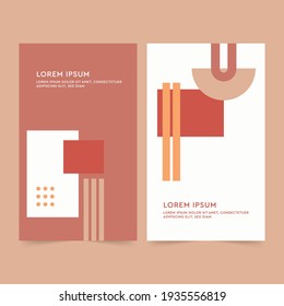 Digital marketing banner template. Vertical banner template with abstract shapes in pastel color 