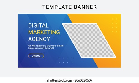 Digital marketing banner template. Web banner for promotion.