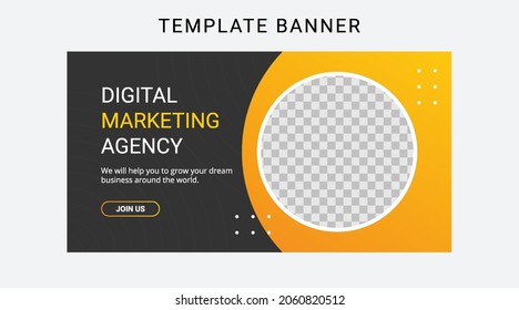 Digital marketing banner template. Web banner for promotion.