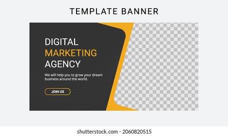 Digital marketing banner template. Web banner for promotion.