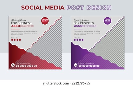 Digital marketing banner with Two color scheme. Corporate Business social media post Layout design template.