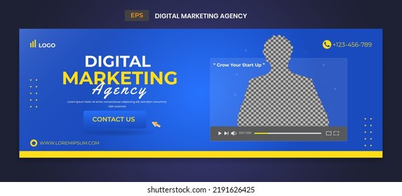 Digital marketing banner vector template 