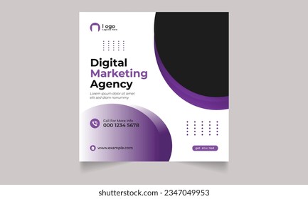 Digital marketing Busienss and corporate flyer and poster instagram post or social media banner template