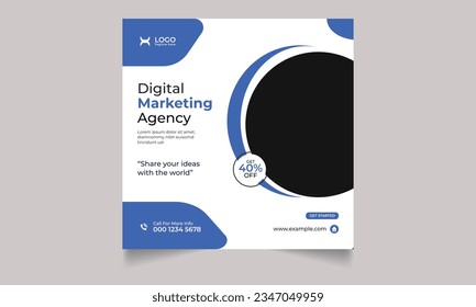 Digital marketing Busienss and corporate flyer and poster instagram post or social media banner template