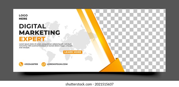 Digital marketing business banner template design. Usable for cover, banner, header, website, and others.