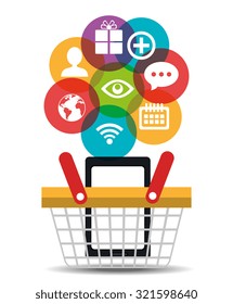 Digital marketing business with colorful icons design, vector illustration eps 10