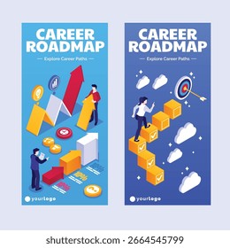Fluxograma de Marketing Digital e Desenvolvimento de Negócios Coleção de Banner Horizontal