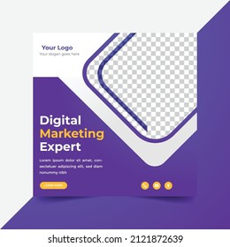 Digital marketing and business editable social media post templates. Online advertising social media post or banner template design.	