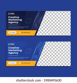 Digital marketing business Facebook cover banner template Premium vector