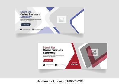 Digital marketing business facebook cover page timeline web ad banner template and Creative corporate business marketing social media banner post.