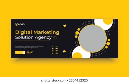 Digital marketing and business facebook cover vector template