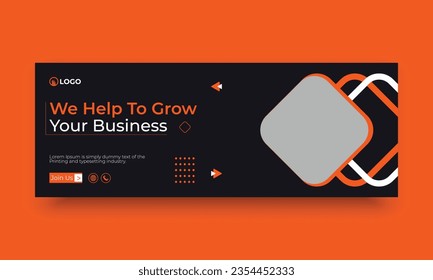 Digital marketing and business facebook cover vector template