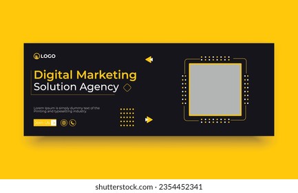 Digital marketing and business facebook cover vector template