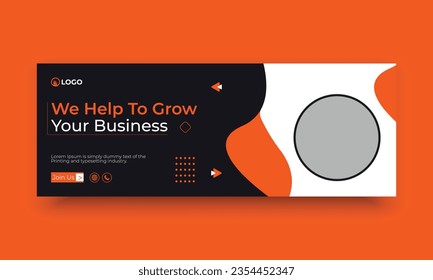 Digital marketing and business facebook cover vector template