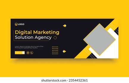 Digital marketing and business facebook cover vector template