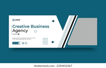 Digital marketing and business facebook cover vector template