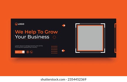 Digital marketing and business facebook cover vector template