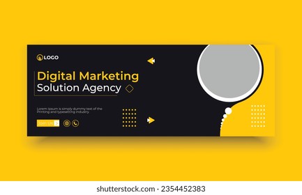 Digital marketing and business facebook cover vector template