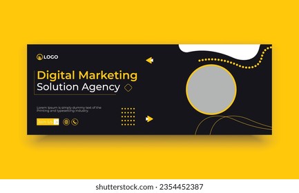 Digital marketing and business facebook cover vector template