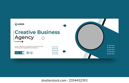 Digital marketing and business facebook cover vector template
