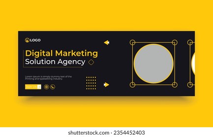 Digital marketing and business facebook cover vector template
