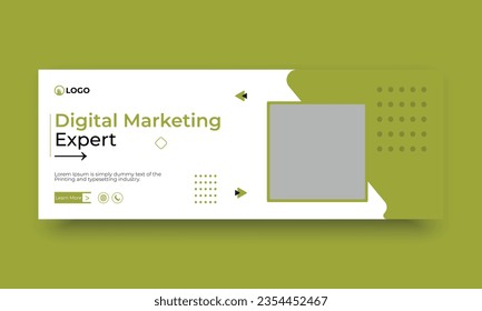 Digital marketing and business facebook cover vector template