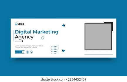 Digital marketing and business facebook cover vector template