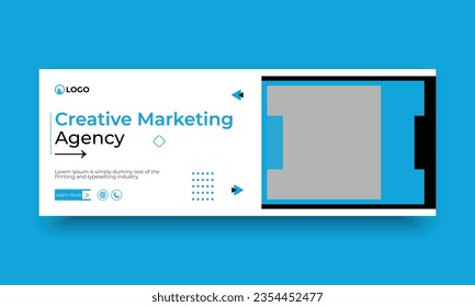 Digital marketing and business facebook cover vector template