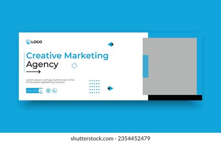 Digital marketing and business facebook cover vector template