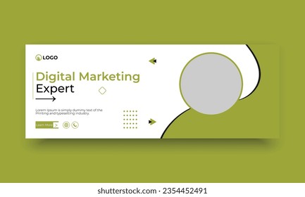 Digital marketing and business facebook cover vector template