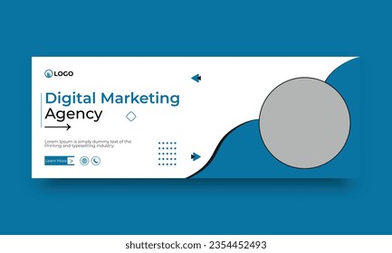 Digital-Marketing und Business-Facebook-Titelbild, Vektorgrafik-Vorlage