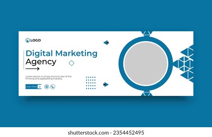 Digital marketing and business facebook cover vector template