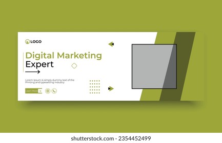 Digital marketing and business facebook cover vector template