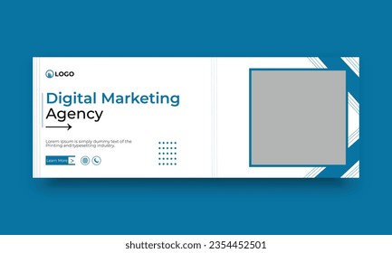 Digital marketing and business facebook cover vector template