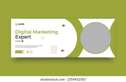 Digital marketing and business facebook cover vector template