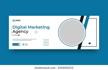 Digital marketing and business facebook cover vector template