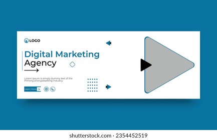 Digital marketing and business facebook cover vector template