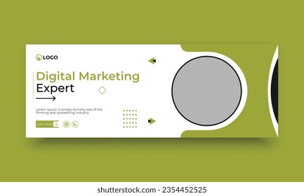 Digital marketing and business facebook cover vector template